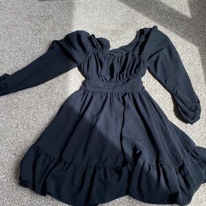 Elegant Black Long Sleeve Dress